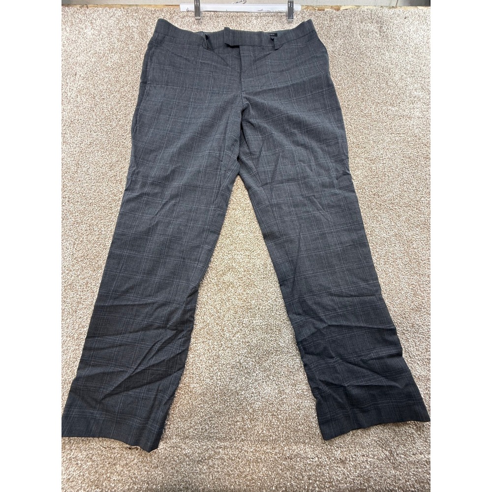 Banana Republic Slim Fit Tailoring Performance Grey Plaid Wool Pants 34x30 Mens
